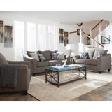 Casual Flared Arm Loveseat in Brown