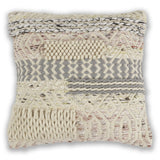 Casual Square Chunky Knit Nuetrals Wool Pillow