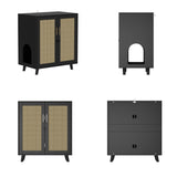 Cat Litter Box Enclosure Cat House Side Table Door Cabinet Bookcase