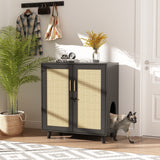 Cat Litter Box Enclosure Cat House Side Table Door Cabinet Bookcase