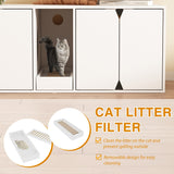 Cat Litter Box Enclosure for 2 Cats, Cat Washroom Storage Cabinet