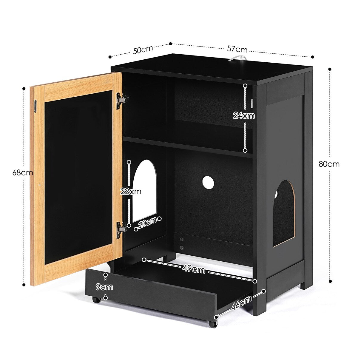 Cat Litter Box Enclosure, Hidden Cat Washroom, Kitty End Table, Litter cabinet with sisal door