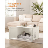 Wooden Hidden Cat Litter Box Enclosure with Removable Divider Perfect for Indoor Pet
