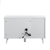 Cat Litter Box with Hidden Plug 3 Doors Bench Side Table Cat House