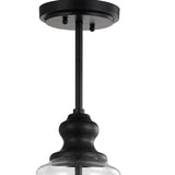 Catalina 12" Adjustable Metal/Glass LED Pendant, Oil Rubbed Bronze by JONATHAN Y
