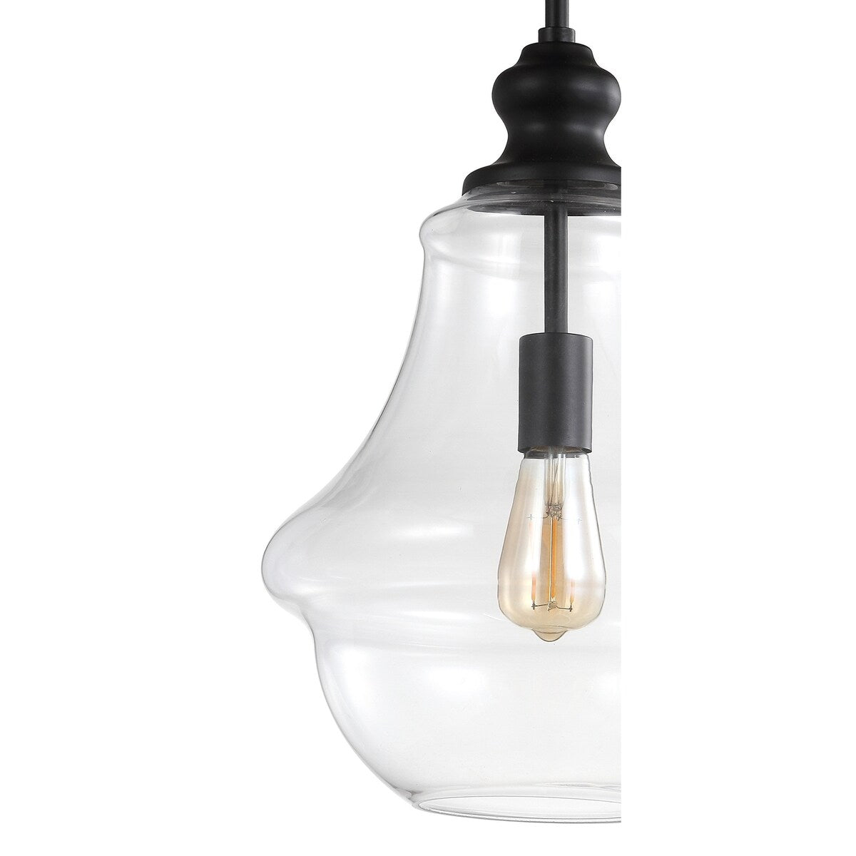 Catalina 12" Adjustable Metal/Glass LED Pendant, Oil Rubbed Bronze by JONATHAN Y