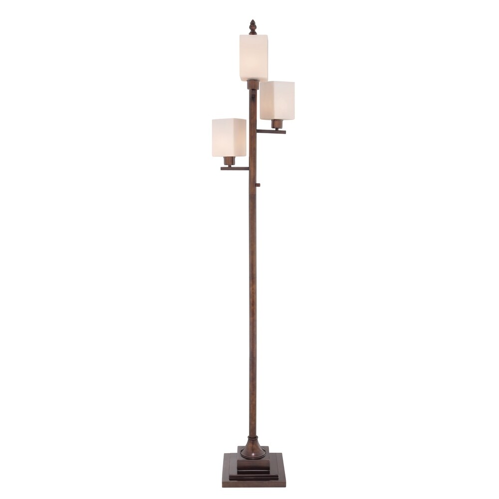 Catalina 19070-001 Colored Glass/Metal 4-Light Transitional Floor Lamp