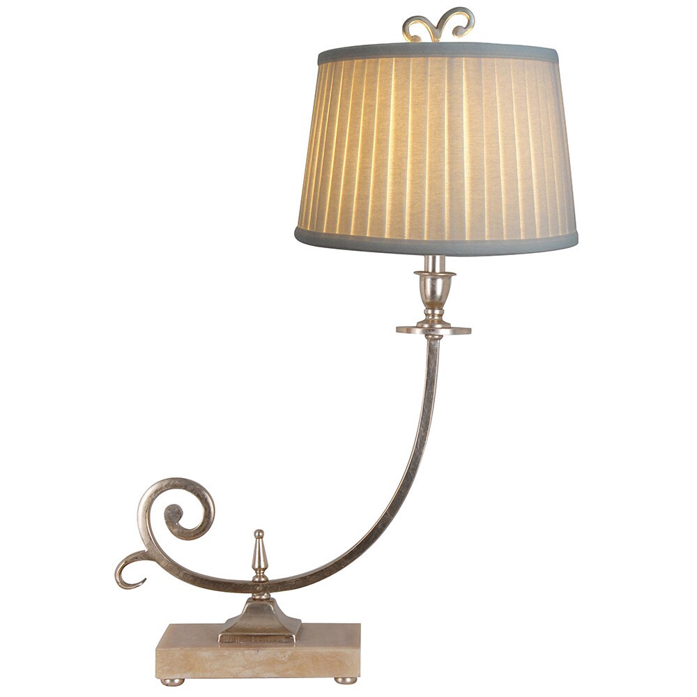 Catalina Alexis 19157-001 3-Way 30-Inch Champagne Glass Table Lamp with Square Linen Hardback Shade, Bulb Included