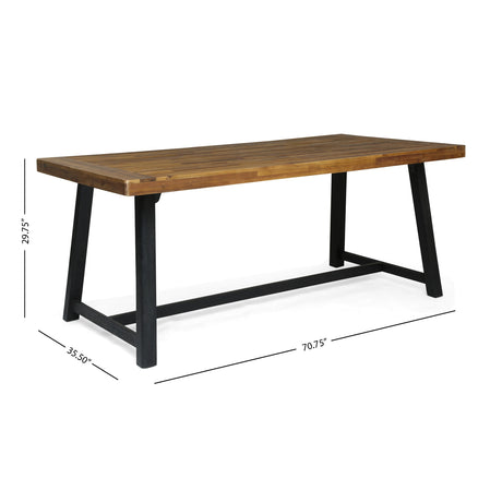 Catalopa Outdoor Wood and Resin Outdoor 7 Piece Dining Set by Christopher Knight Home