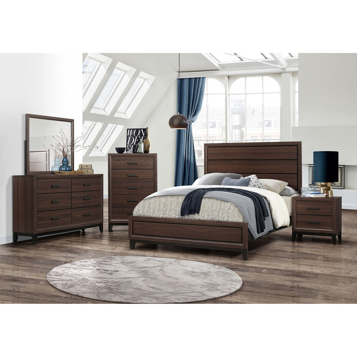 Catania Brown Queen 4 Piece Set