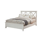 Catchy Mahogany Wood Full Size Panel Bed, White