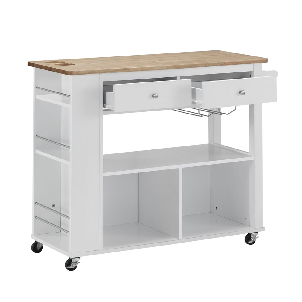 Cato Kitchen Cart with Wheels by Christopher Knight Home - 42.45" W x 17.75" D x 34.40" H