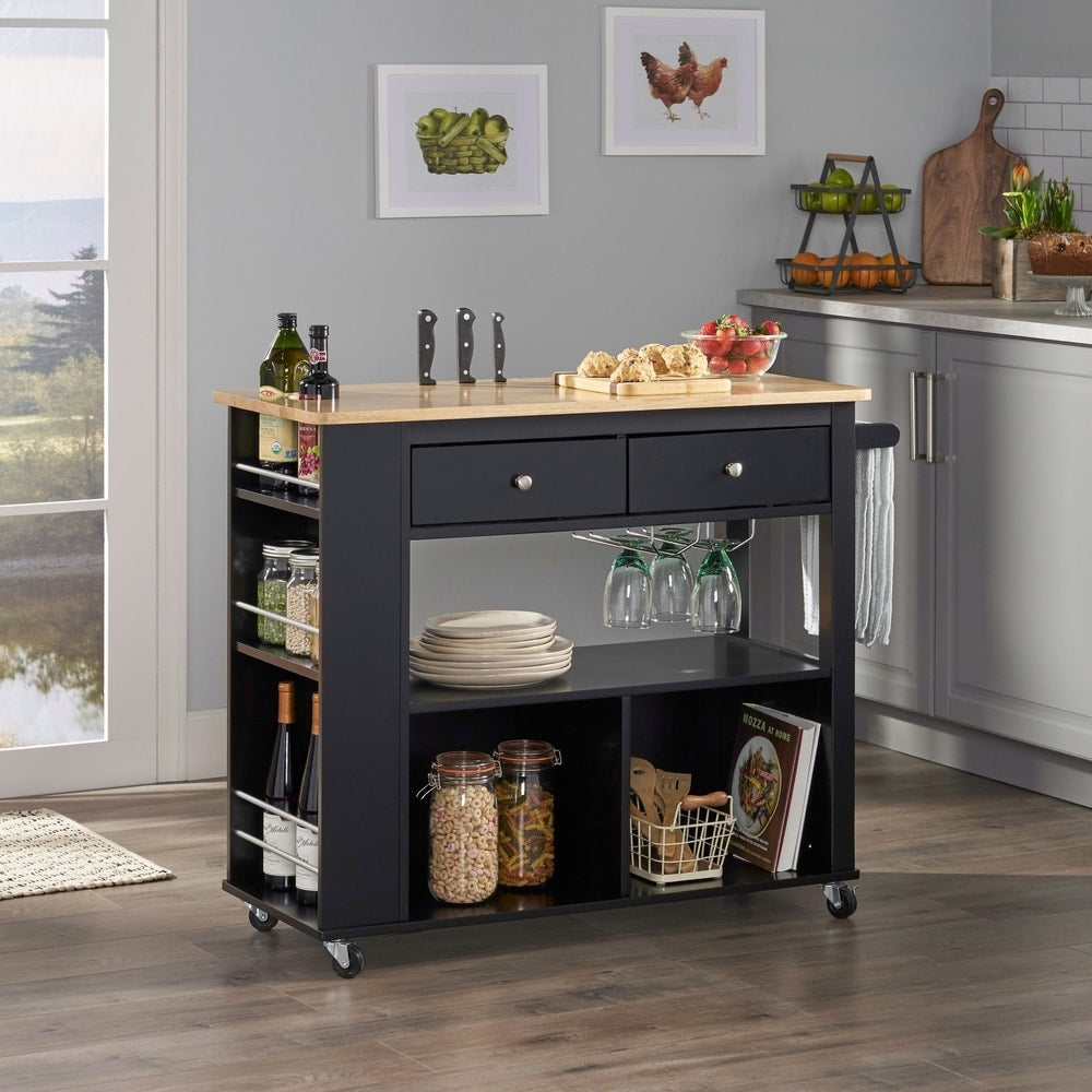 Cato Kitchen Cart with Wheels by Christopher Knight Home - 42.45" W x 17.75" D x 34.40" H