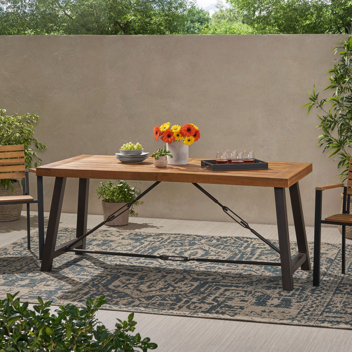 Catriona Modern Industrial Dining Table by Christopher Knight Home - 70.00" W x 33.00" D x 29.50" H