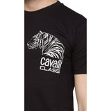 Cavalli Class Tiger Head Chest Motif Fashion T-Shirt- for mens