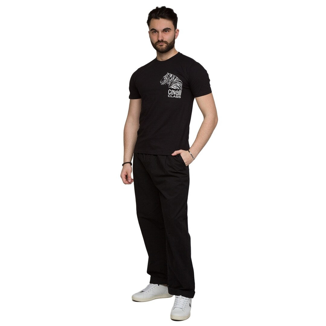 Cavalli Class Tiger Head Chest Motif Fashion T-Shirt- for mens