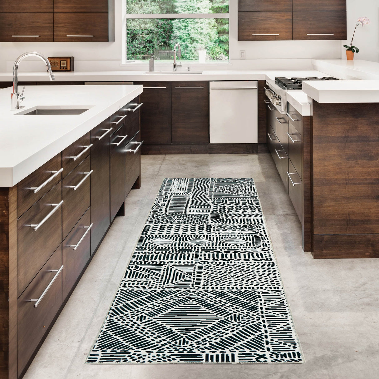 Cayden Machine Washable Geometic Area Rug