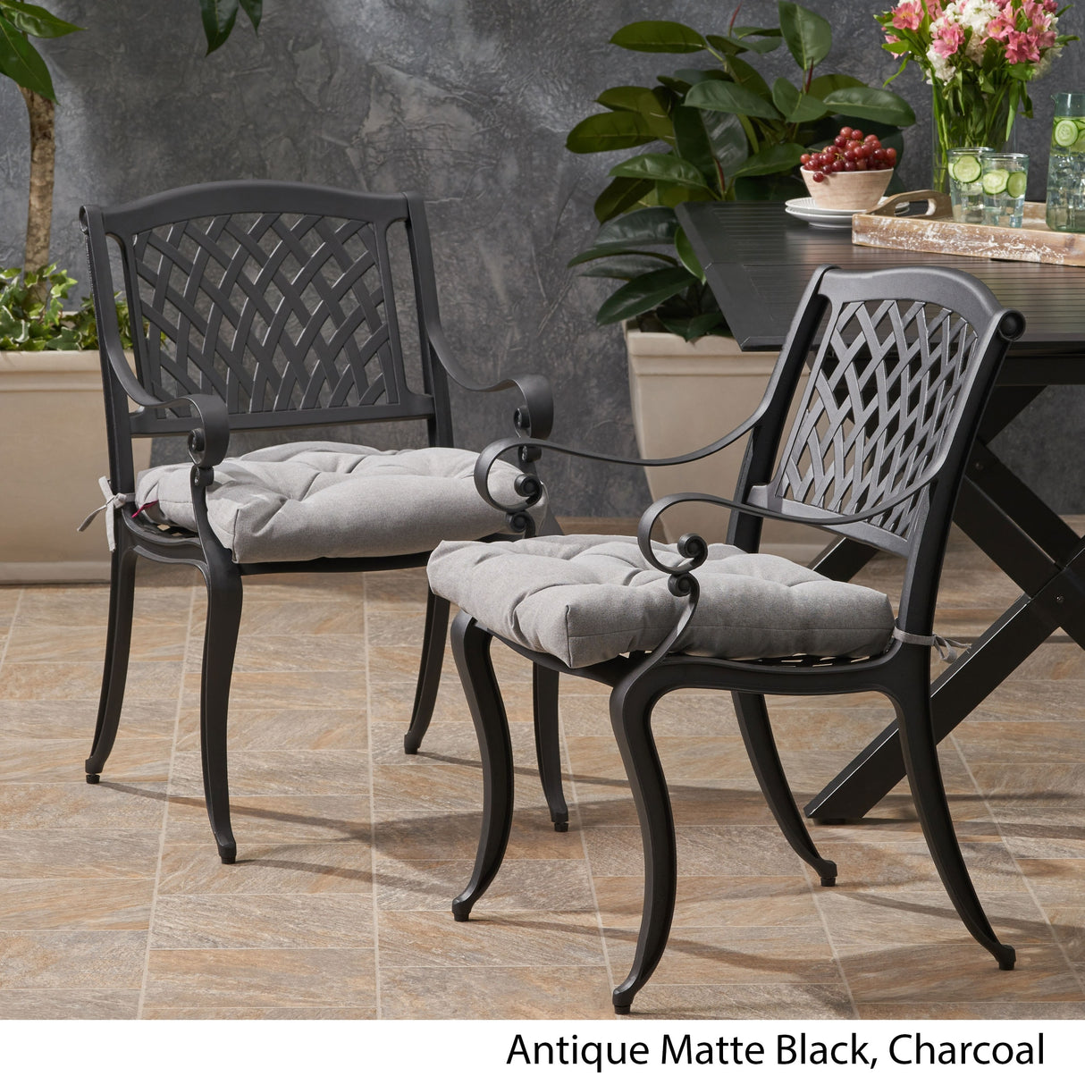 Cayman Outdoor Aluminum Dining Chair (Set of 2) by Christopher Knight Home