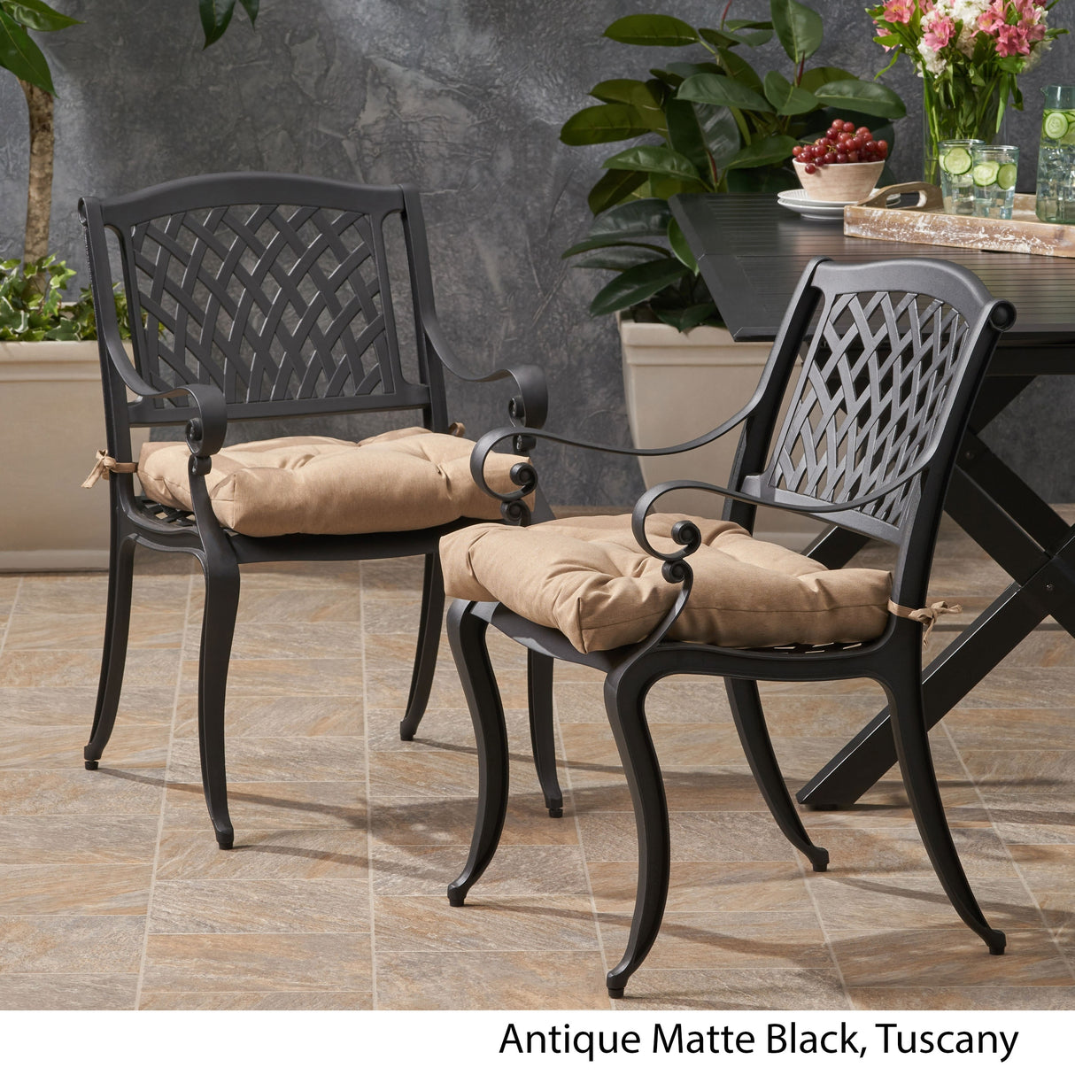 Cayman Outdoor Aluminum Dining Chair (Set of 2) by Christopher Knight Home