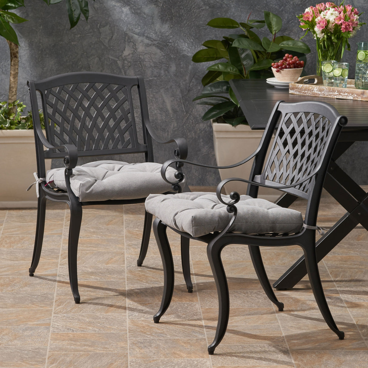 Cayman Outdoor Aluminum Dining Chair (Set of 2) by Christopher Knight Home