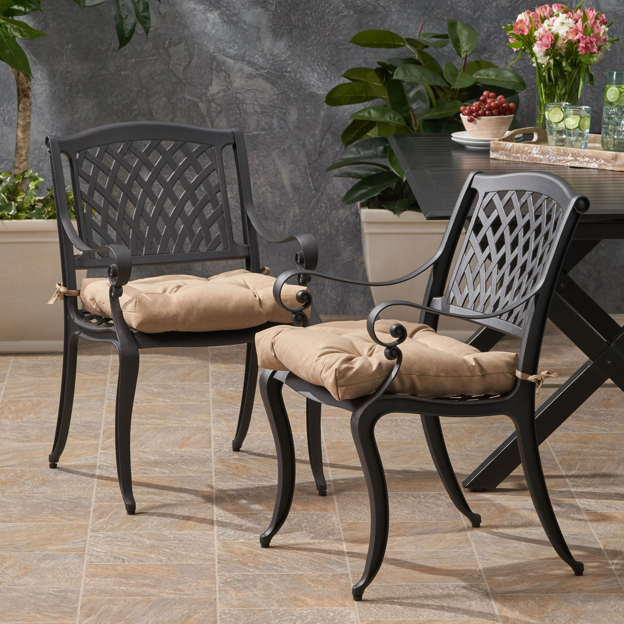Cayman Outdoor Aluminum Dining Chair (Set of 2) by Christopher Knight Home