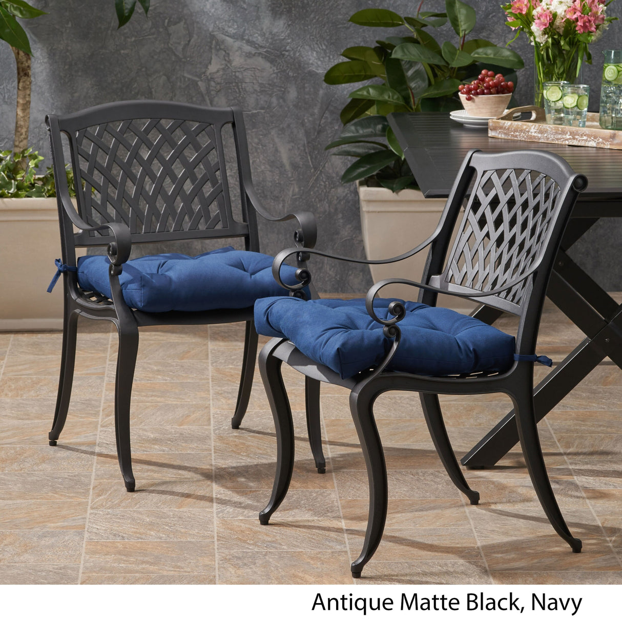 Cayman Outdoor Aluminum Dining Chair (Set of 2) by Christopher Knight Home