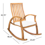 Cayo Acacia Wood Outdoor 3-piece Rocking Chair Chat Set with Cushion by Christopher Knight Home