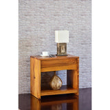 222 Fifth Cayu Live Edge Brown Natural Finish Acacia Nightstand with Drawer