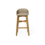 Cayuga Wicker and Acacia Wood Outdoor Barstools by Christopher Knight Home