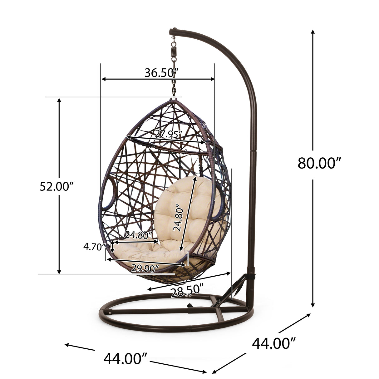 Cayuse Wicker Tear Drop Hanging Chair by Christopher Knight Home