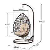 Cayuse Wicker Tear Drop Hanging Chair by Christopher Knight Home