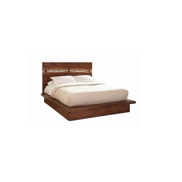 Cecelia Smokey Walnut with Coffee Bean Finish Wood Platform Bed