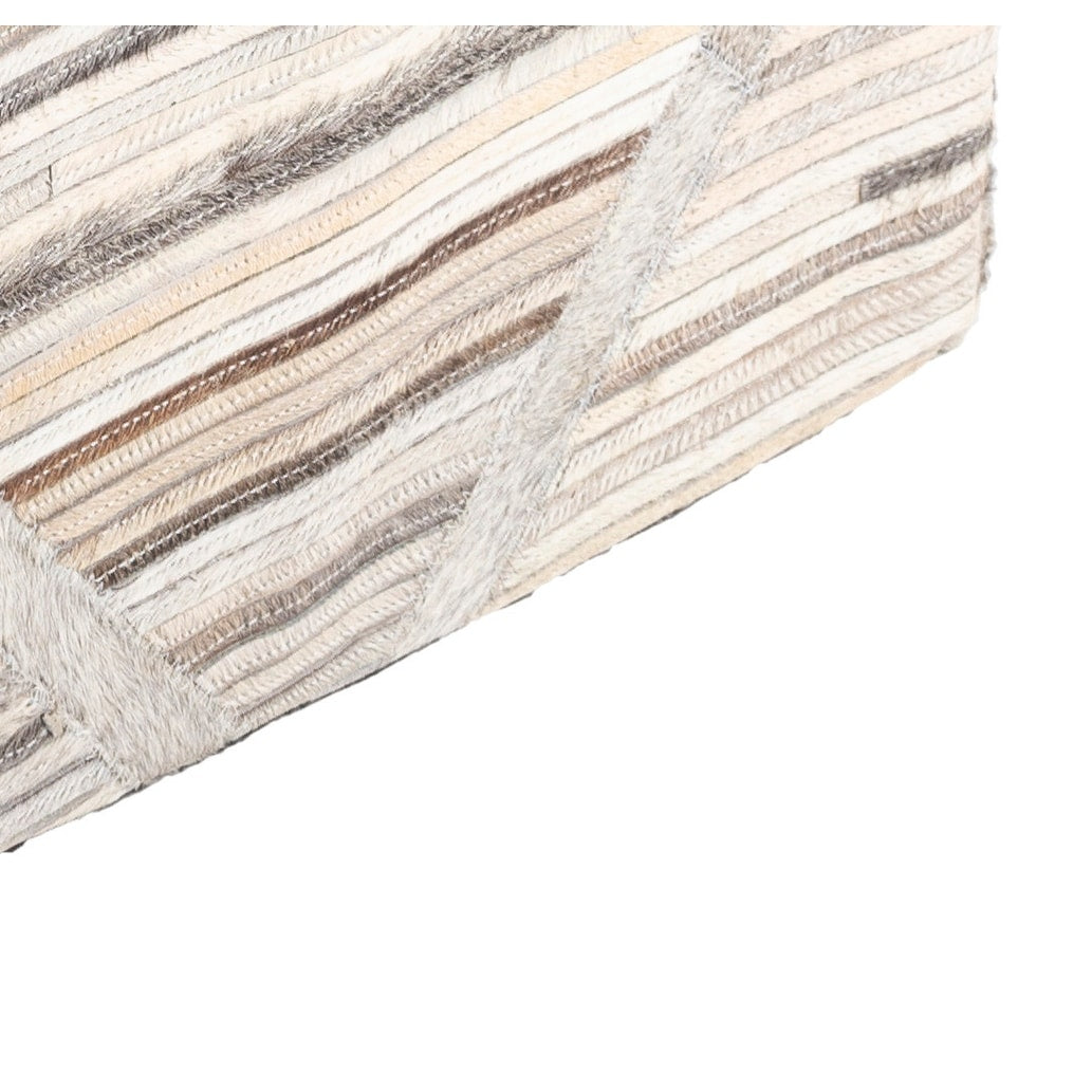 Cecil Thin Stripe Hair on Hide Pouf