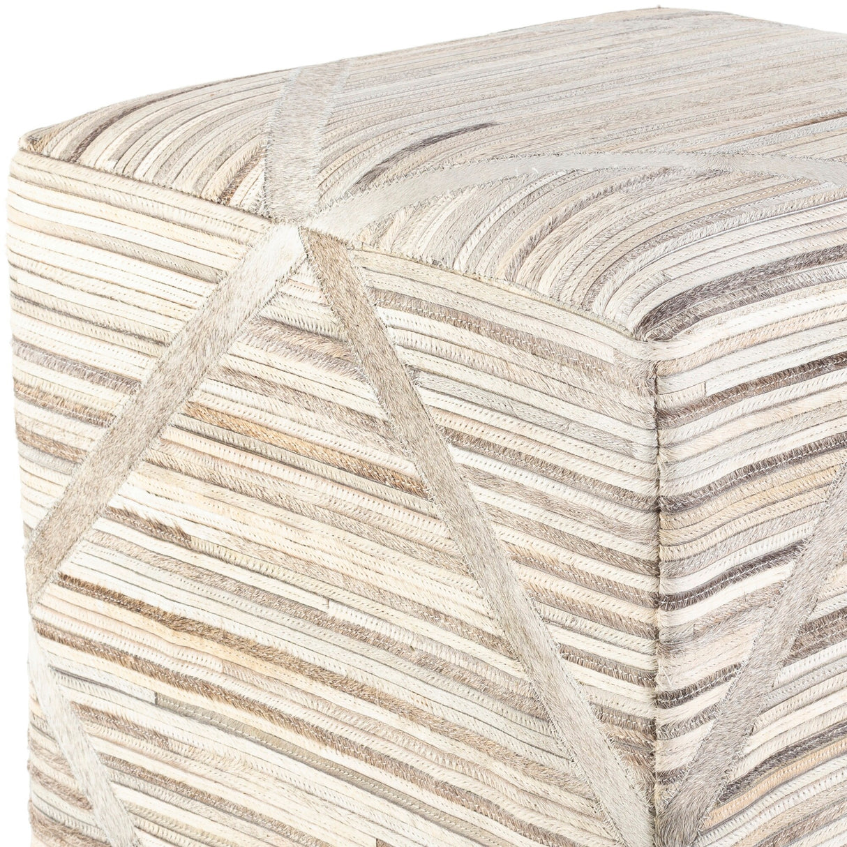 Cecil Thin Stripe Hair on Hide Pouf