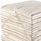 Cecil Thin Stripe Hair on Hide Pouf