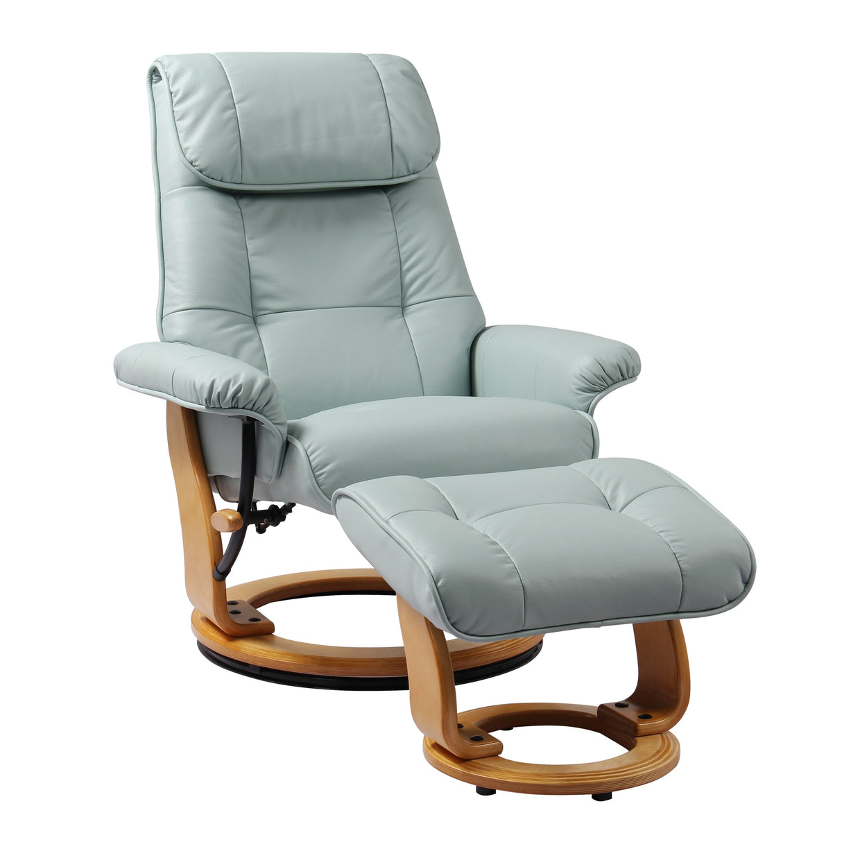 Copper Grove Caret Top Grain Leather Recliner and Ottoman
