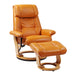 Copper Grove Caret Top Grain Leather Recliner and Ottoman