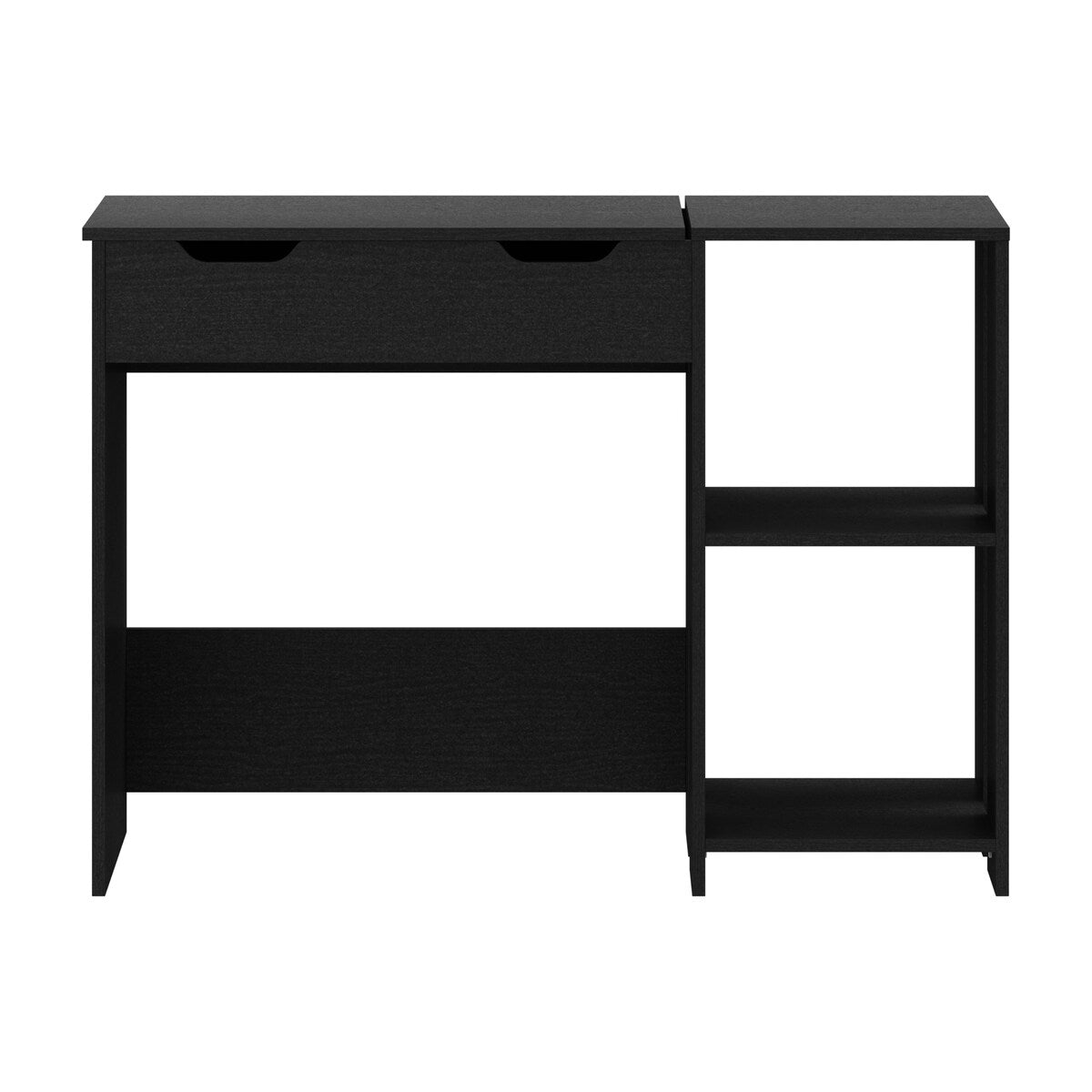 Cedar Falls Wood Lift Top Study Desk with 2 Cubbies, Black Oak