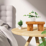 Cedar Roots Serving Stand Farmhouse wood pedestal stand plant holder