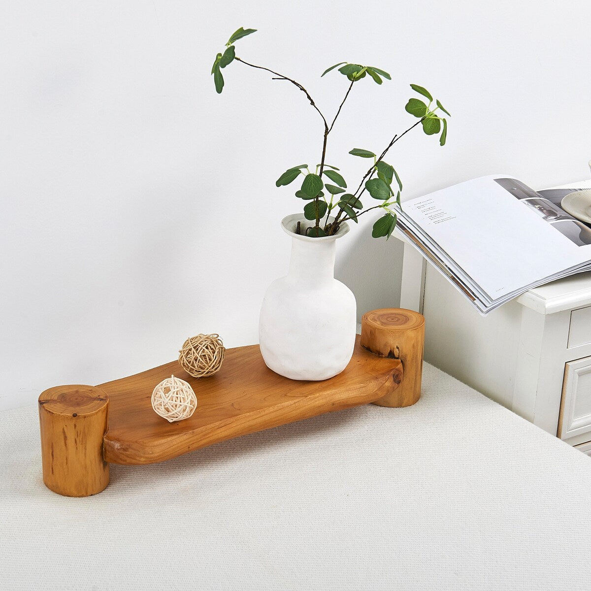 Cedar Roots Serving Stand Farmhouse wood pedestal stand plant holder