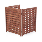 Cedar Wood Outdoor 3 Panels Privacy Fence Screen, Air Conditioner Fence, Trash Enclosure
