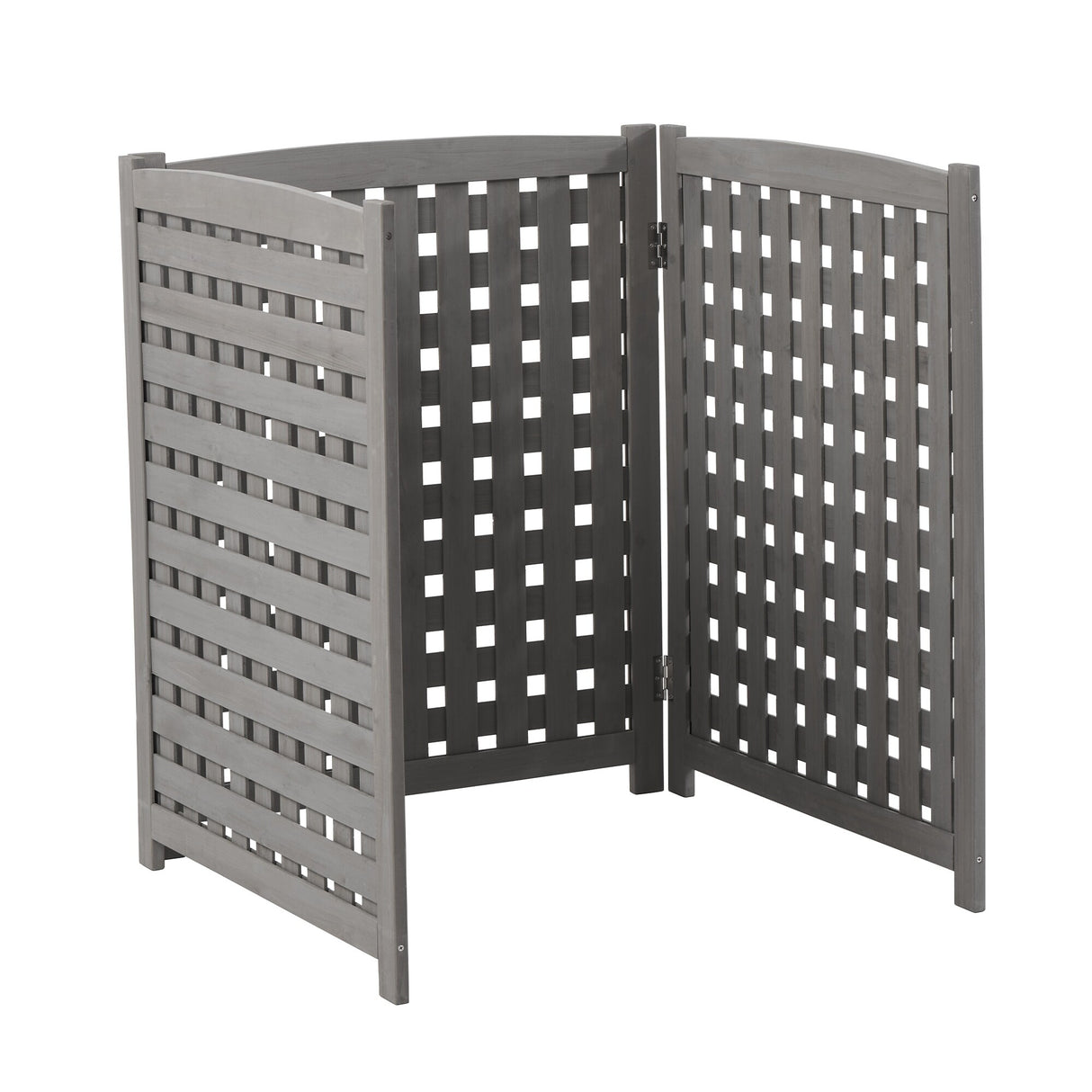 Cedar Wood Outdoor 3 Panels Privacy Fence Screen, Air Conditioner Fence, Trash Enclosure