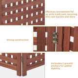 Cedar Wood Outdoor 3 Panels Privacy Fence Screen, Air Conditioner Fence, Trash Enclosure