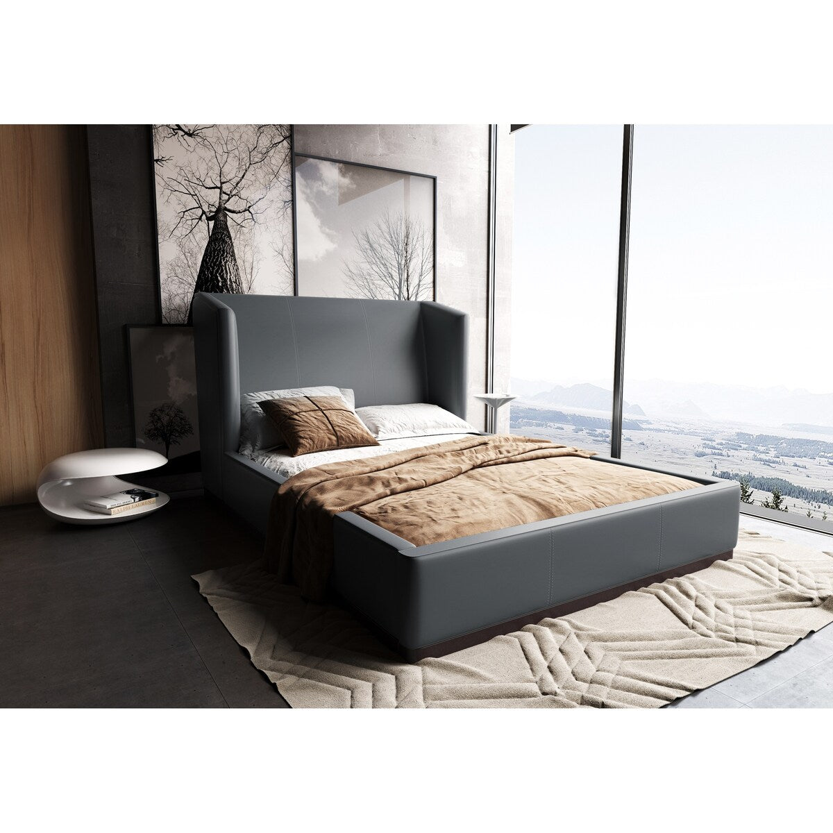 Ceets Sophisticated Modern Leather Upholstered Lenyx Bed Frame