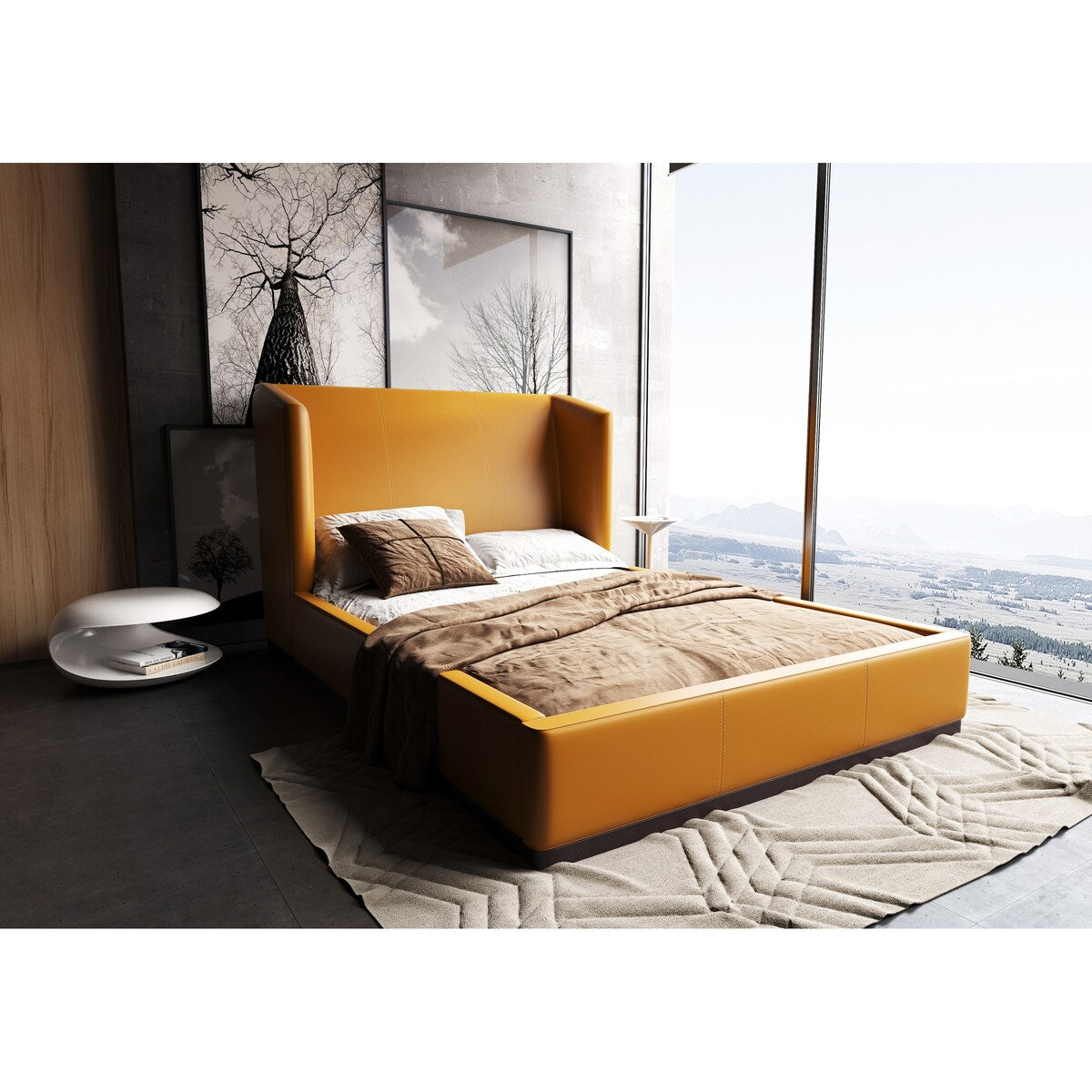 Ceets Sophisticated Modern Leather Upholstered Lenyx Bed Frame