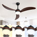 Ceiling Fan Without Light 3 Solid Wood Blade with DC Motor Remote Control