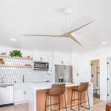 Ceiling Fan Without Light 3 Solid Wood Blade with DC Motor Remote Control