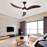 Ceiling Fan Without Light 3 Solid Wood Blade with DC Motor Remote Control