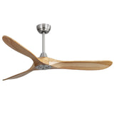 Ceiling Fan Without Light 3 Solid Wood Blade with DC Motor Remote Control