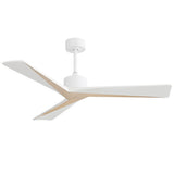 Ceiling Fan Without Light 3 Solid Wood Blade with DC Motor Remote Control